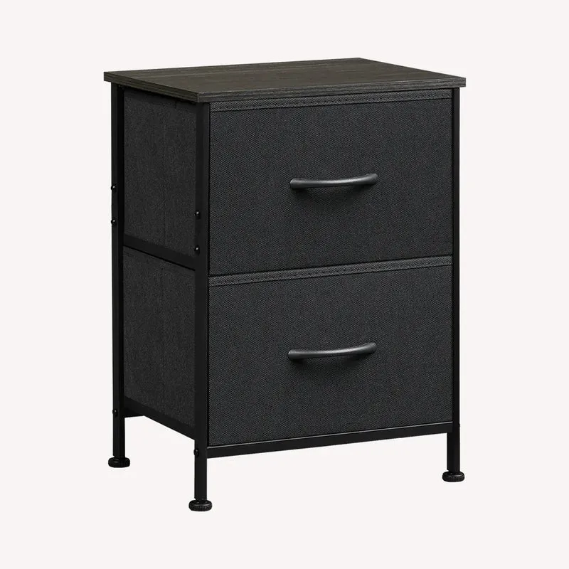 WLIVE Minimalist 2-Drawer Fabric Storage Nightstand