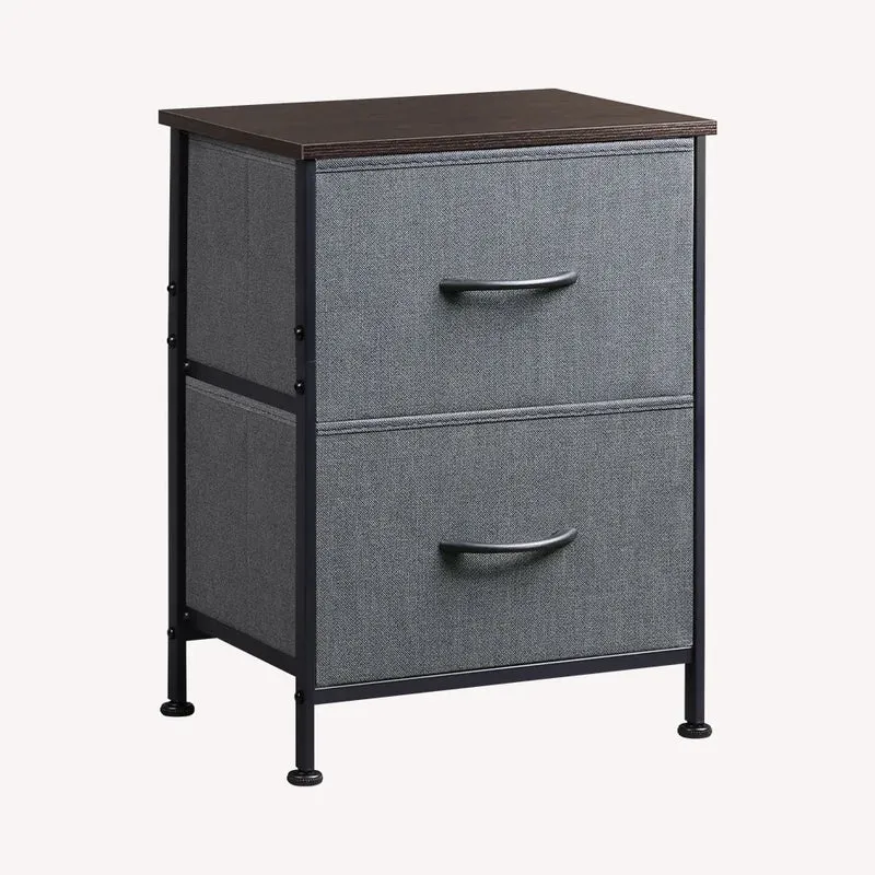 WLIVE Minimalist 2-Drawer Fabric Storage Nightstand