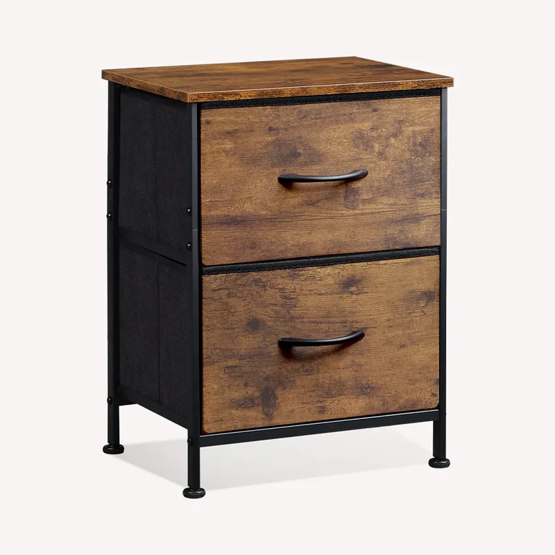 WLIVE Minimalist 2-Drawer Fabric Storage Nightstand