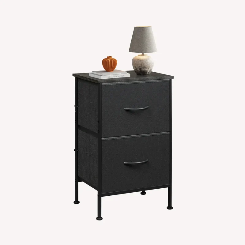 WLIVE Minimalist 2-Drawer Fabric Storage Nightstand
