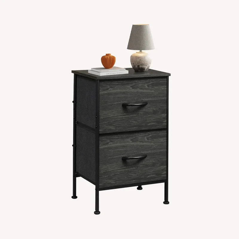 WLIVE Minimalist 2-Drawer Fabric Storage Nightstand