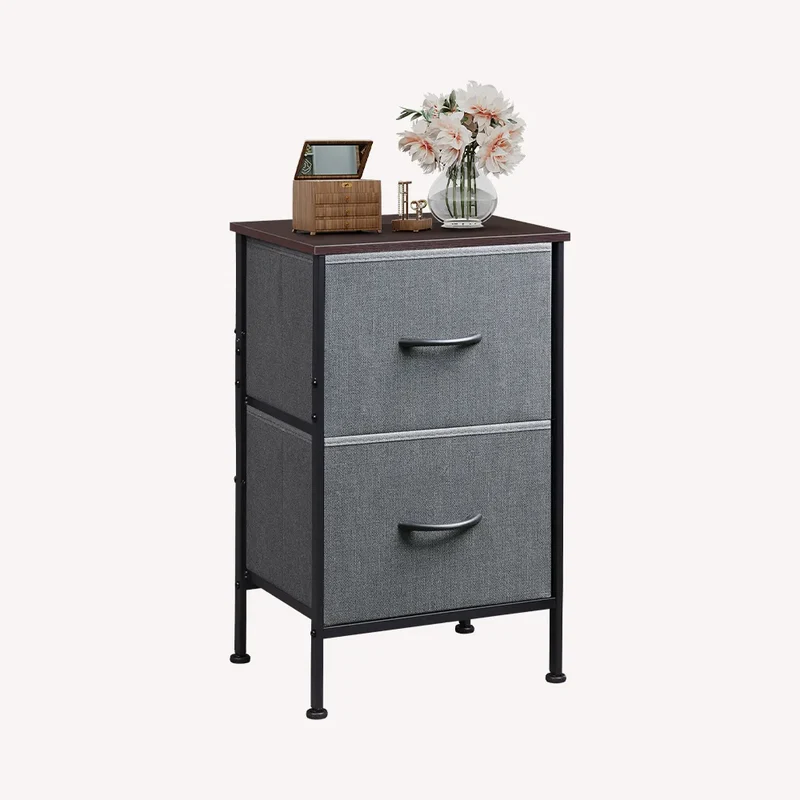 WLIVE Minimalist 2-Drawer Fabric Storage Nightstand