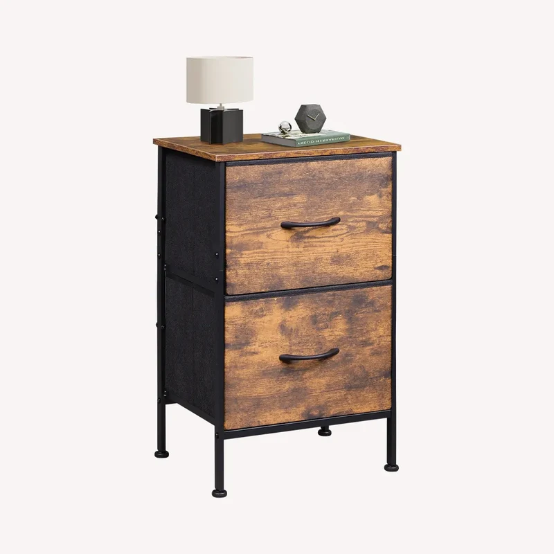 WLIVE Minimalist 2-Drawer Fabric Storage Nightstand