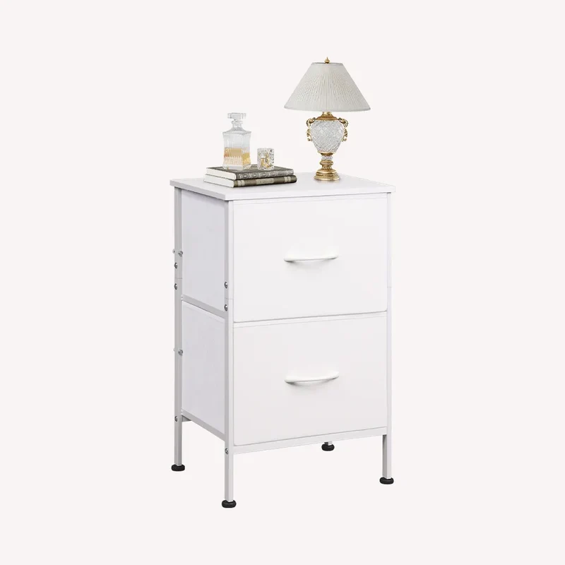 WLIVE Minimalist 2-Drawer Fabric Storage Nightstand