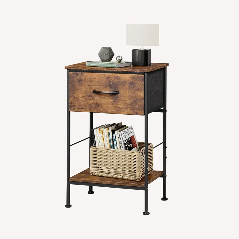 WLIVE Minimalist 1-Drawer Fabric Storage Nightstand