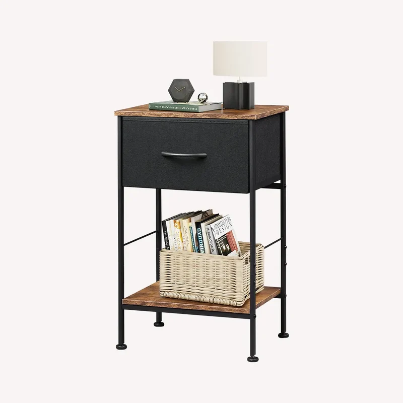WLIVE Minimalist 1-Drawer Fabric Storage Nightstand