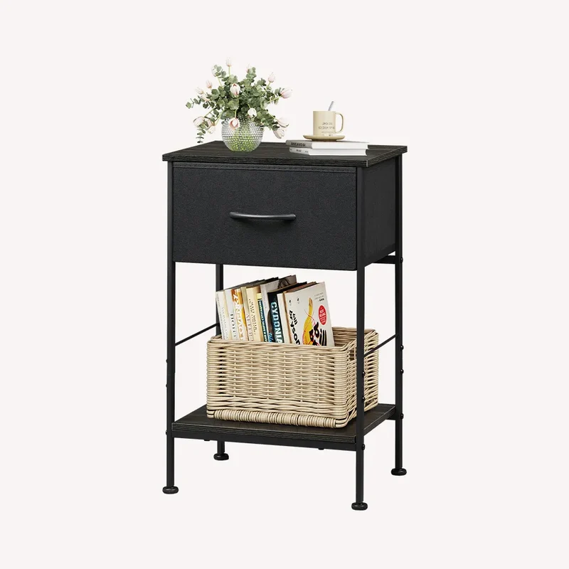 WLIVE Minimalist 1-Drawer Fabric Storage Nightstand