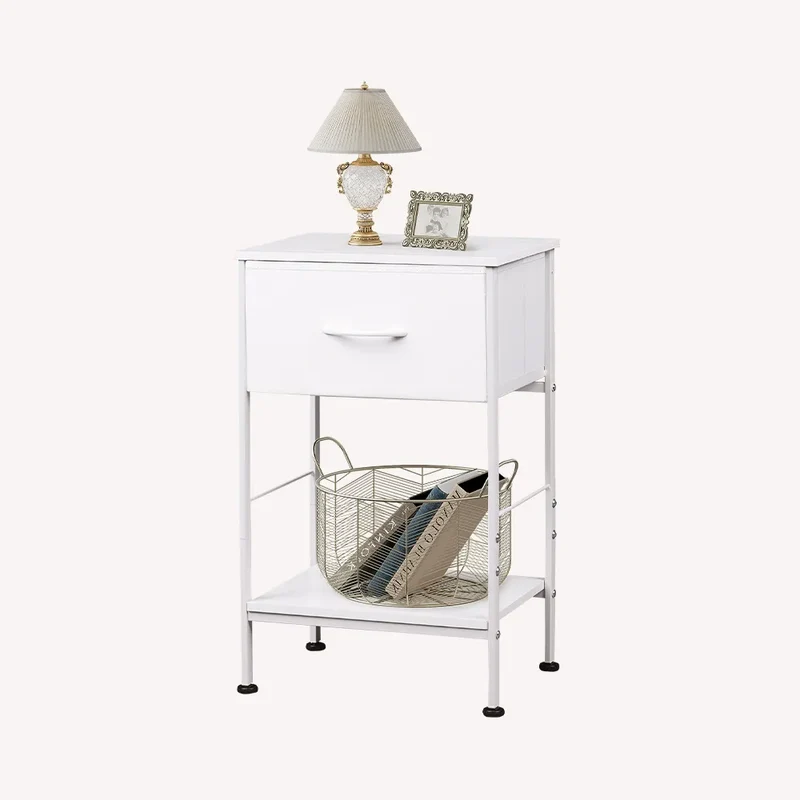 WLIVE Minimalist 1-Drawer Fabric Storage Nightstand