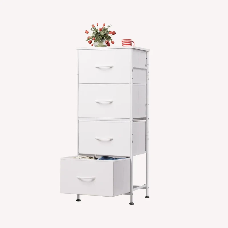 WLIVE Minimalist Tall 4-Drawer Fabric Storage Dresser