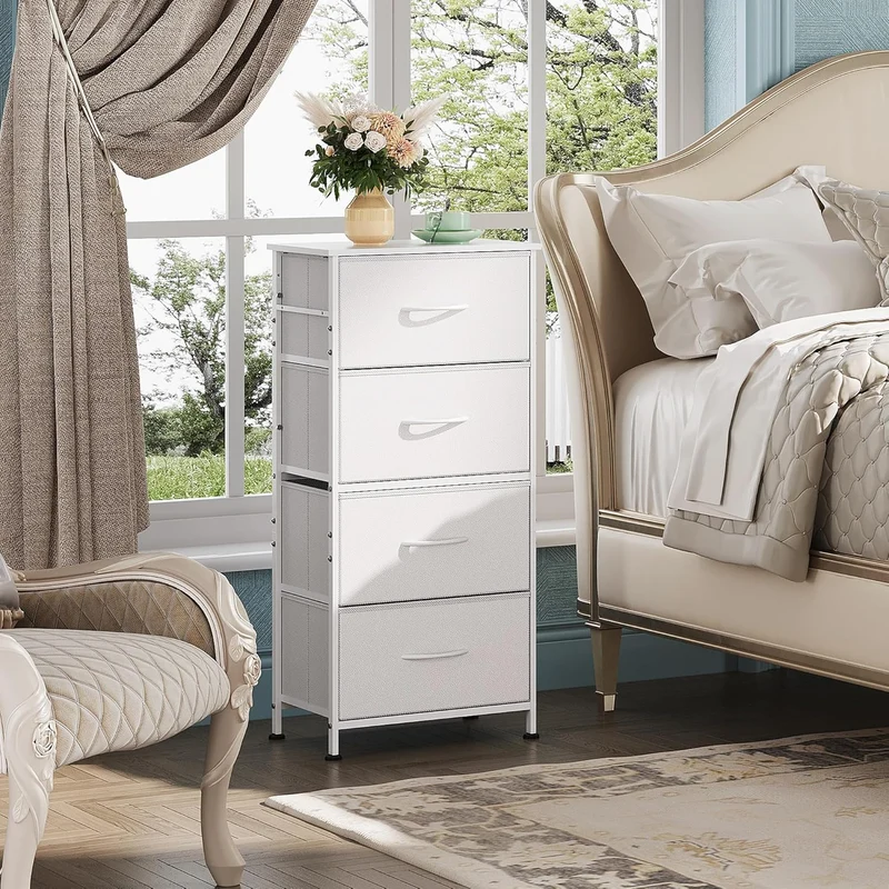 WLIVE Minimalist Tall 4-Drawer Fabric Storage Dresser