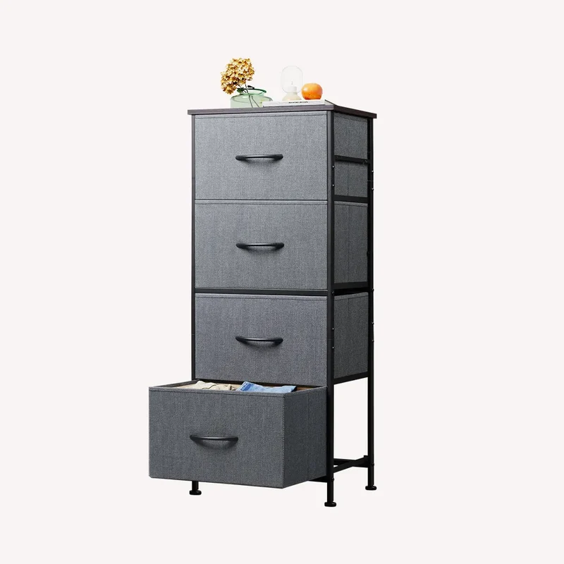 WLIVE Minimalist Tall 4-Drawer Fabric Storage Dresser