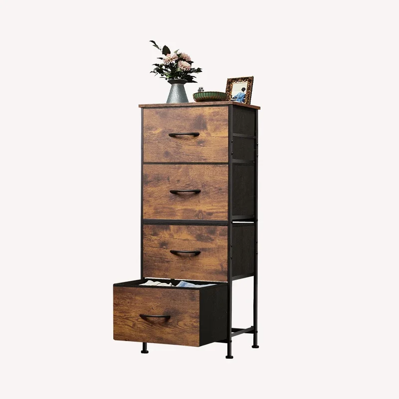 WLIVE Minimalist Tall 4-Drawer Fabric Storage Dresser