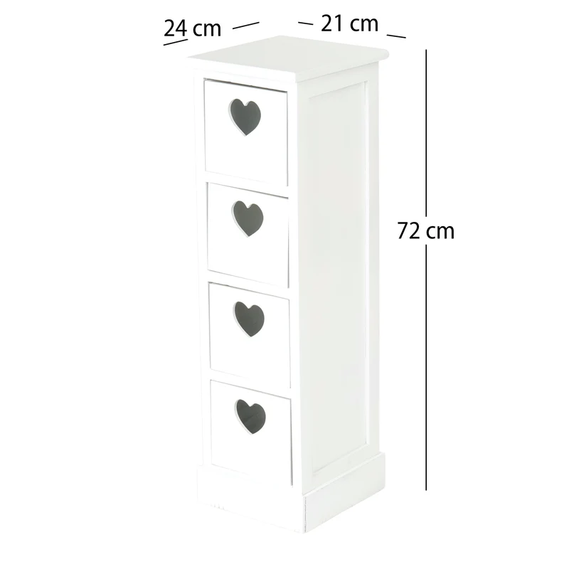 SCHRANK "HEART" | Mahagoni Holz, 2 Rattan Körbe | Bad Kommode
