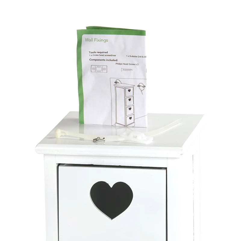 SCHRANK "HEART" | Mahagoni Holz, 2 Rattan Körbe | Bad Kommode