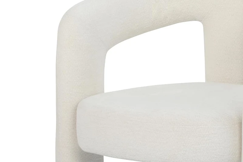 Design Stuhl REDONDO creme-weiss Chenille mit Armlehnen
