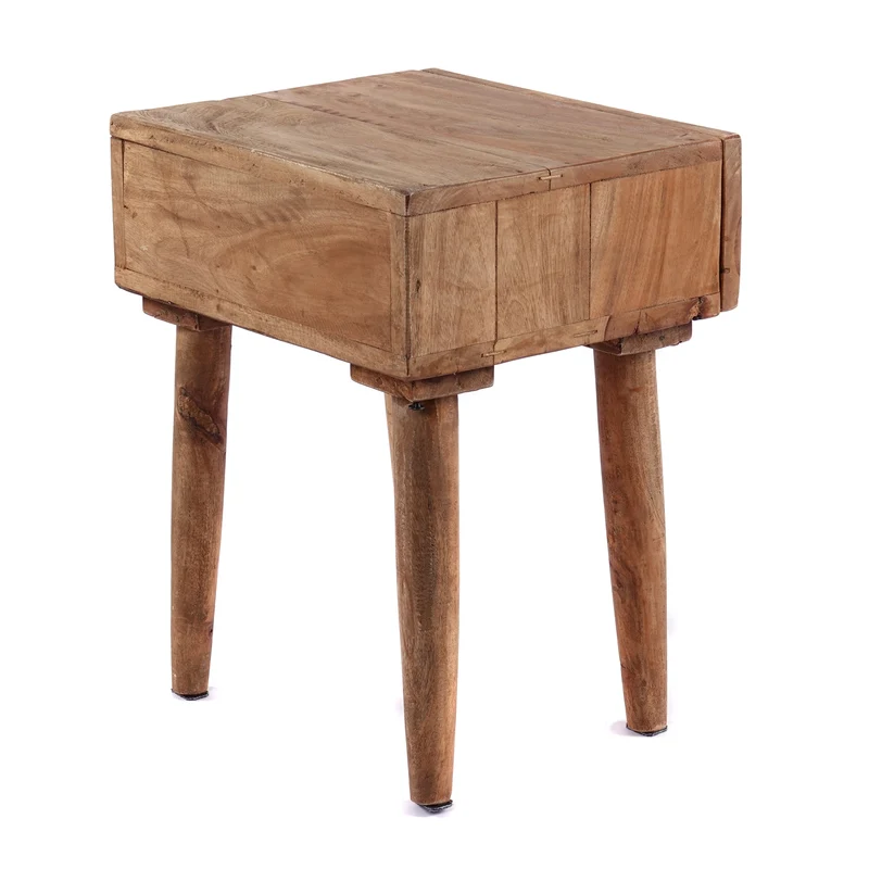 BEISTELLTISCH "SLEEK" | 50cm, Mahagoni Holz | Natur Nachttisch