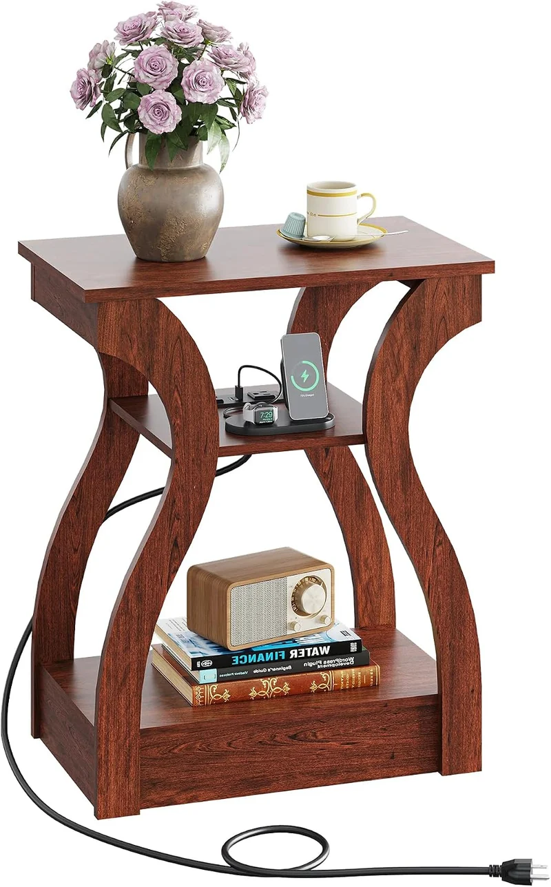WLIVE End Tables Living Room Set of 2 with Charging Station