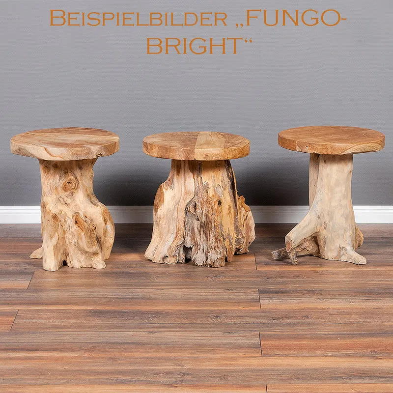 Massiver Beistelltisch FUNGO 40cm Teakholz