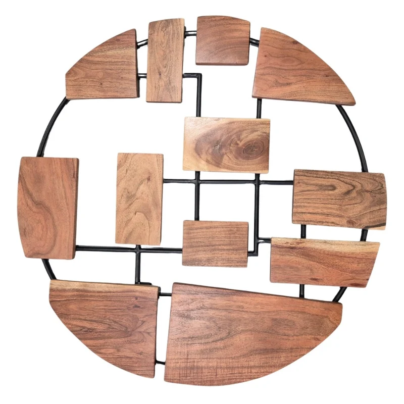 Wand-Deko-Objekt PARETO 90cm Unikat Akazienholz Wandbild