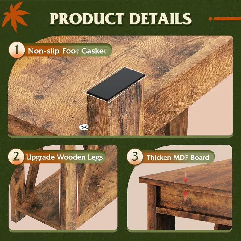 WLIVE Farmhouse End Table, Narrow Side Table with Charging Station, Slim End Table, Side Table for Bedroom, Living Room, Small Spaces, 2 USB and 2 Power Outlets, Rustic Brown