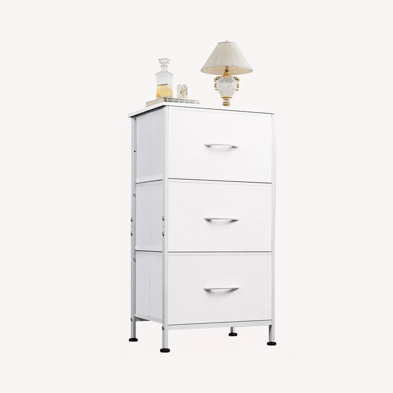WLIVE Minimalist 3-Drawer Fabric Storage Nightstand