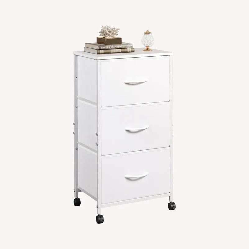 WLIVE Minimalist 3-Drawer Fabric Storage Nightstand