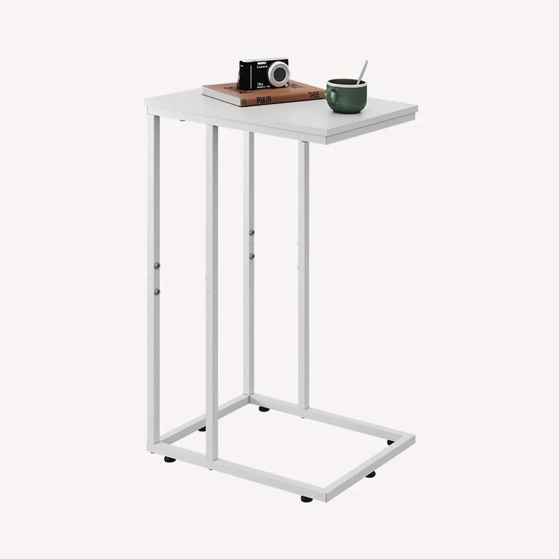 WLIVE Modern C Shaped Side Table with Large Desktop (24.92 in. H)
