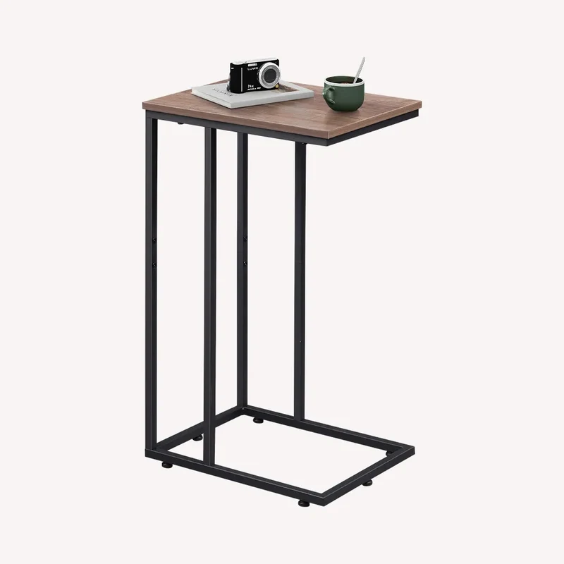 WLIVE Modern C Shaped Side Table with Large Desktop (24.92 in. H)