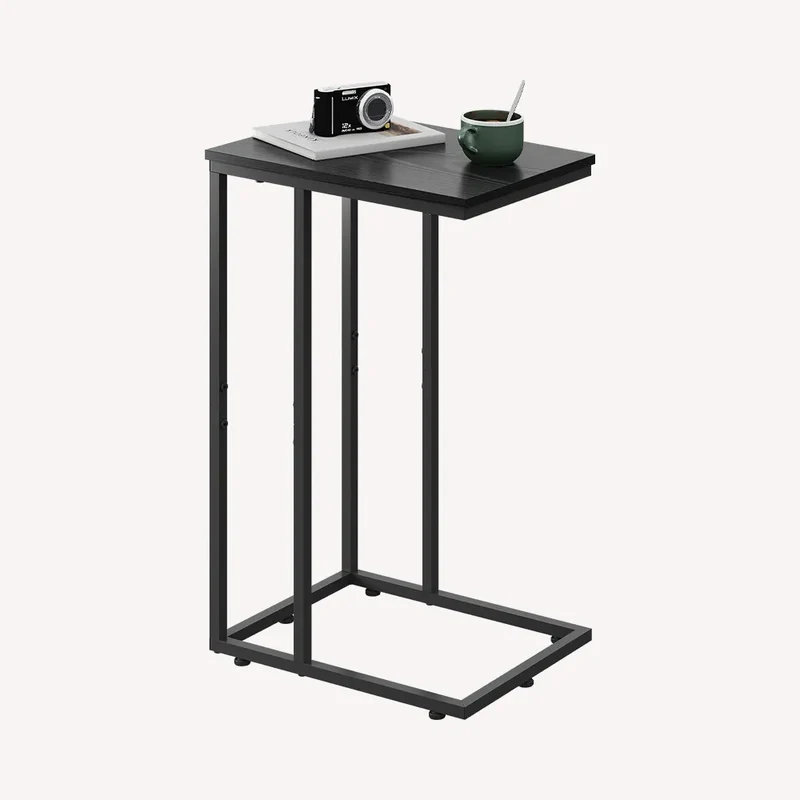 WLIVE Modern C Shaped Side Table with Large Desktop (24.92 in. H)