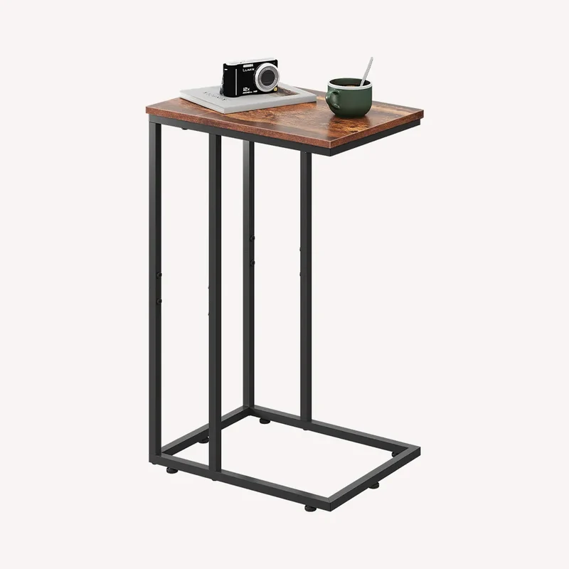 WLIVE Modern C Shaped Side Table with Large Desktop (24.92 in. H)