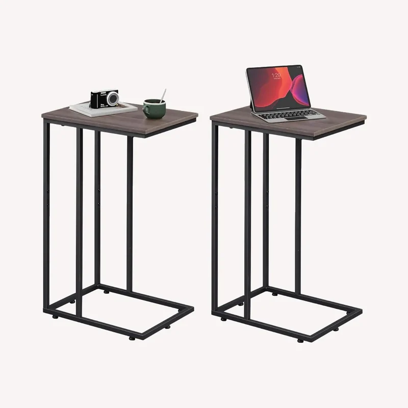 WLIVE Modern C Shaped Side Table with Large Desktop (24.92 in. H)