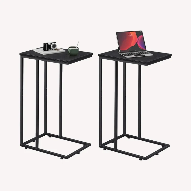 WLIVE Modern C Shaped Side Table with Large Desktop (24.92 in. H)