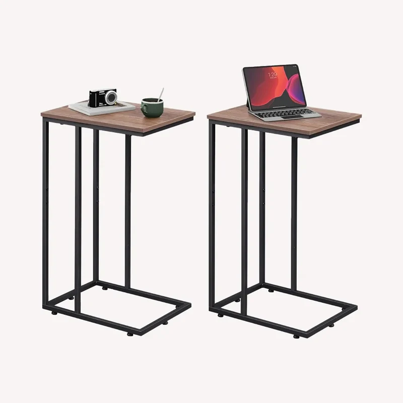 WLIVE Modern C Shaped Side Table with Large Desktop (24.92 in. H)