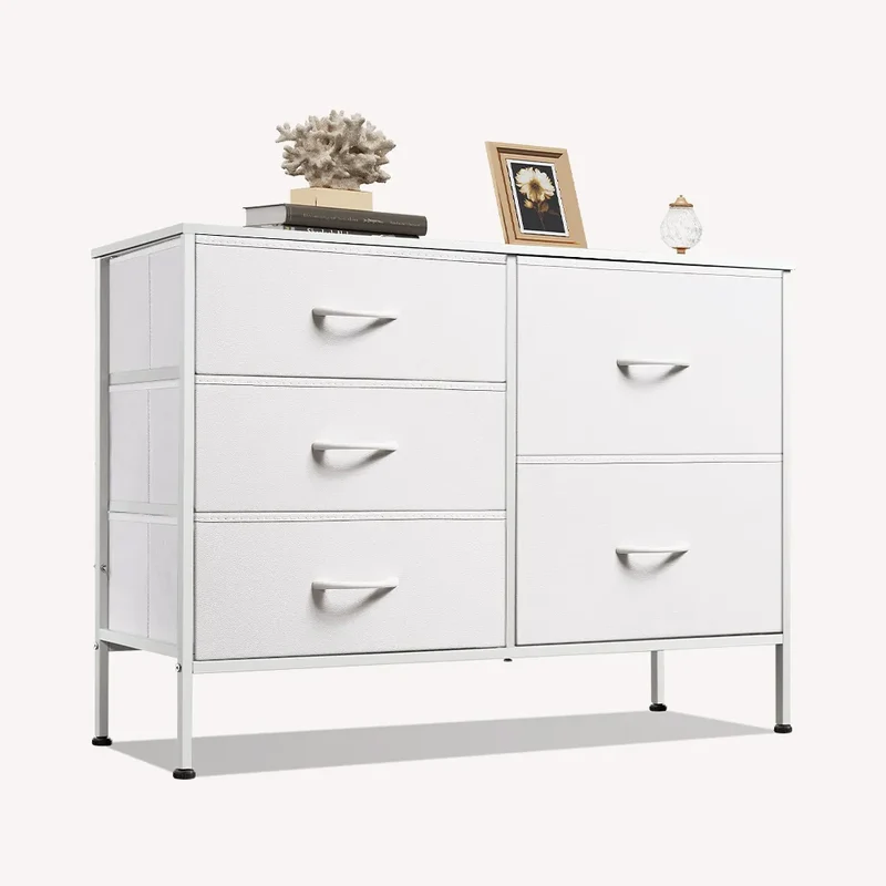 WLIVE Minimalist Fabric 5-Drawer Large Storage Dresser