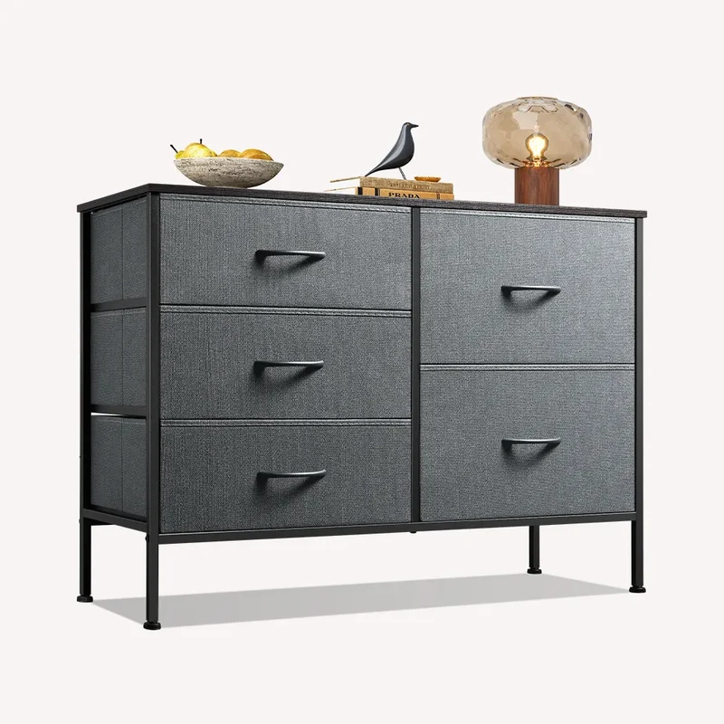 WLIVE Minimalist Fabric 5-Drawer Large Storage Dresser