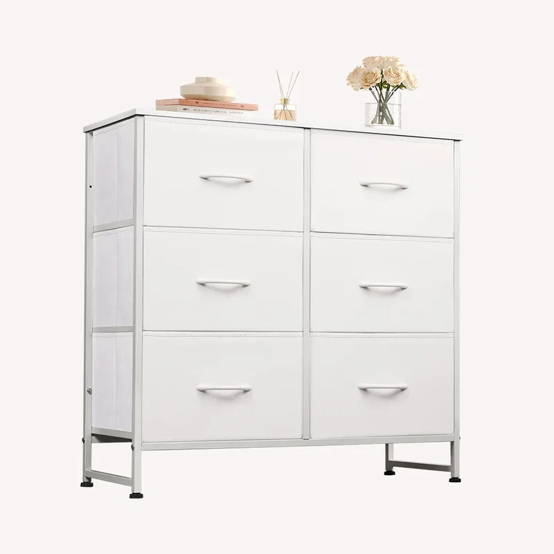 WLIVE Minimalist Fabric 6-Drawer Double Storage Dresser