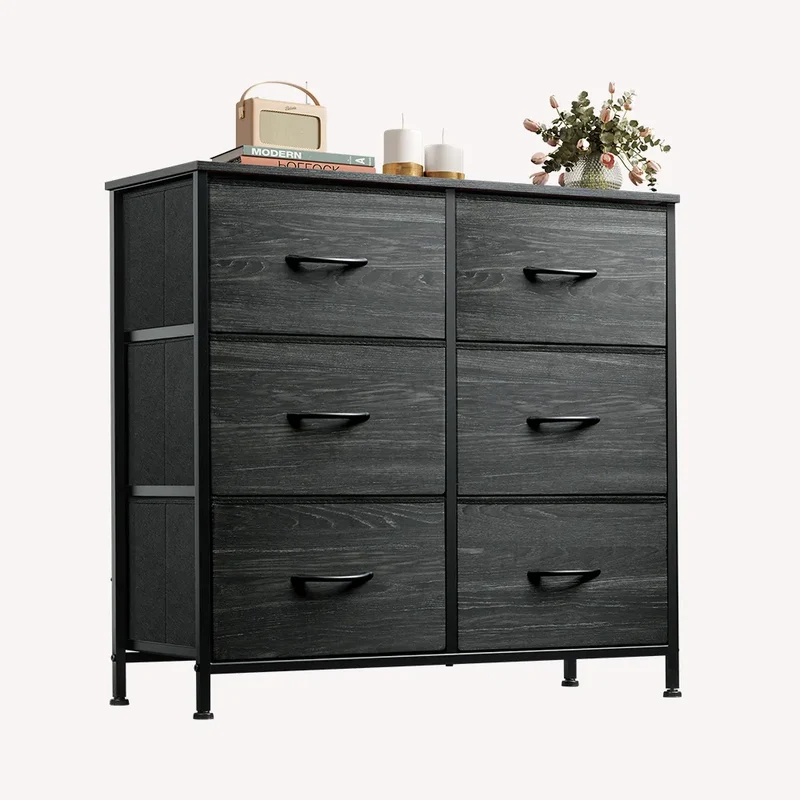 WLIVE Minimalist Fabric 6-Drawer Double Storage Dresser
