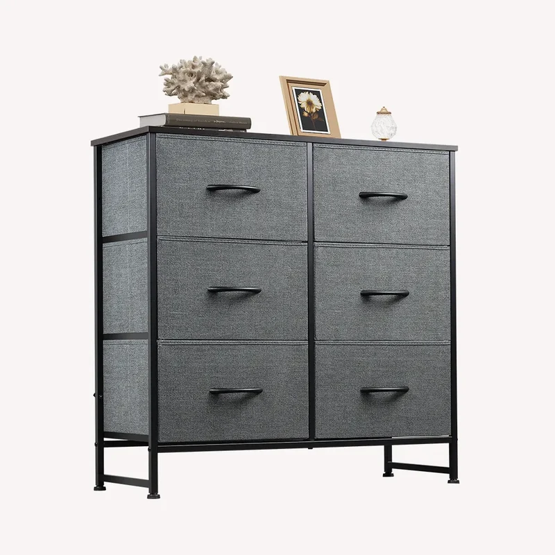 WLIVE Minimalist Fabric 6-Drawer Double Storage Dresser