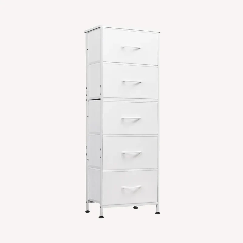 WLIVE Minimalist Tall 5-Drawer Fabric Dresser Chest