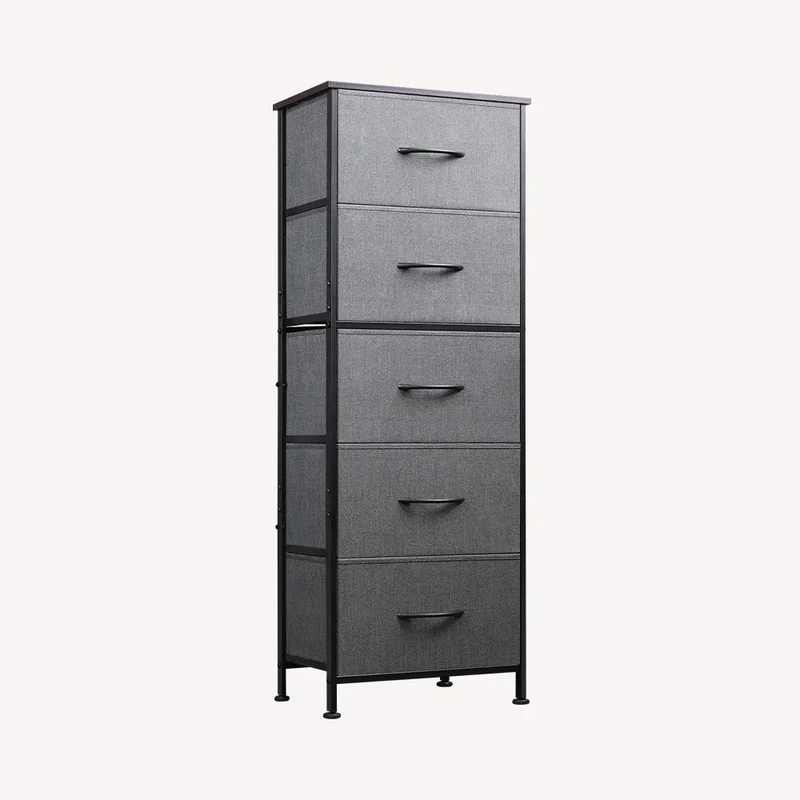 WLIVE Minimalist Tall 5-Drawer Fabric Dresser Chest