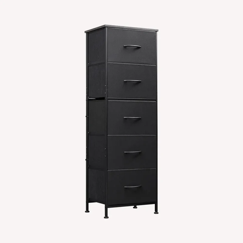WLIVE Minimalist Tall 5-Drawer Fabric Dresser Chest