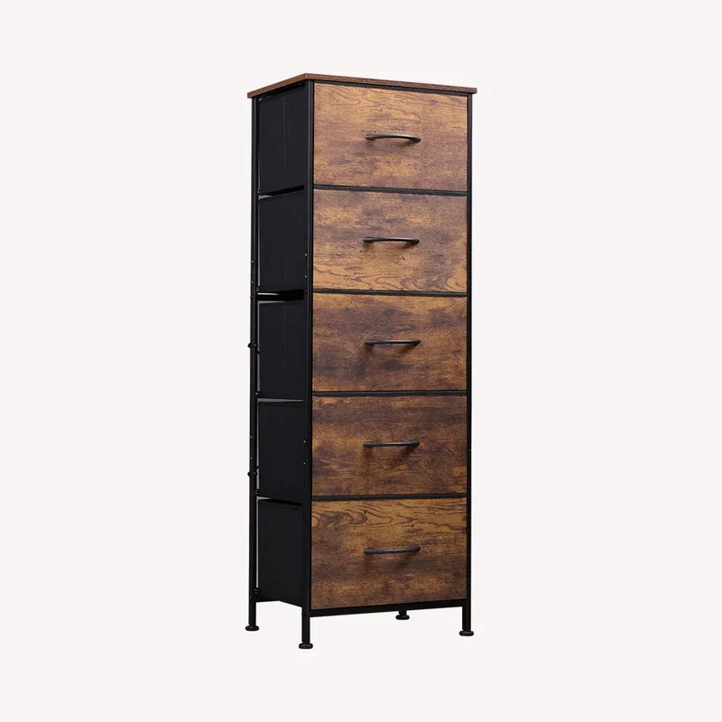 WLIVE Minimalist Tall 5-Drawer Fabric Dresser Chest