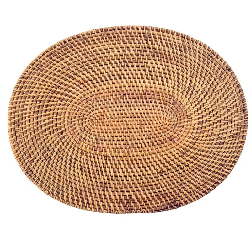 2er-Platzset LOMBOK aus Ketak Natural oval 40cm Handarbeit