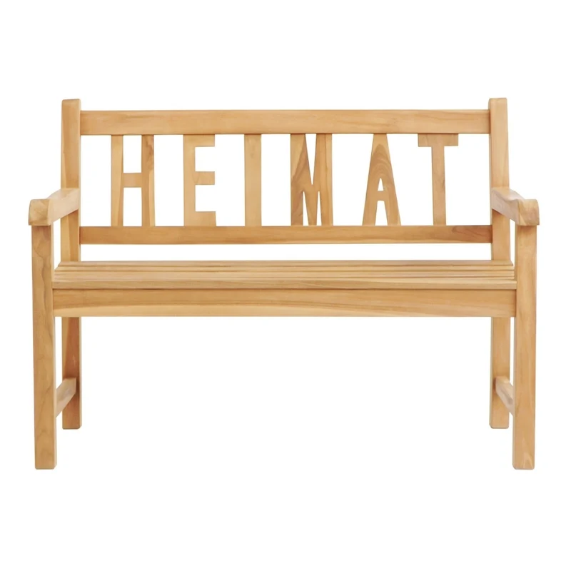 Massivholz Teak Sitzbank HEIMAT 120cm Gartenbank Holzbank