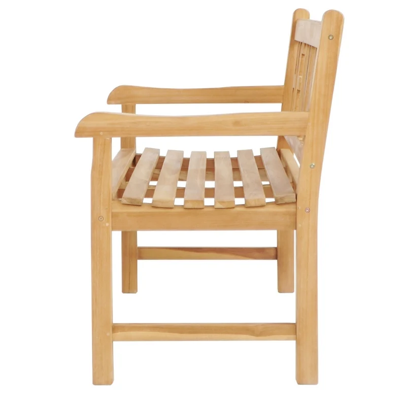 Massivholz Teak Sitzbank HOME 120cm Gartenbank Holzbank