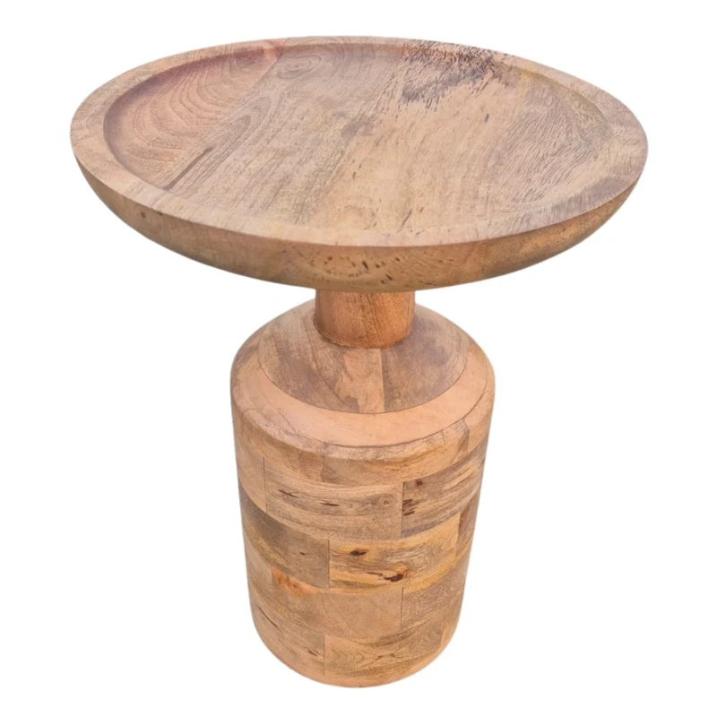 Massivholz Beistelltisch KITAR-E 45cm Mangoholz natural Handmade