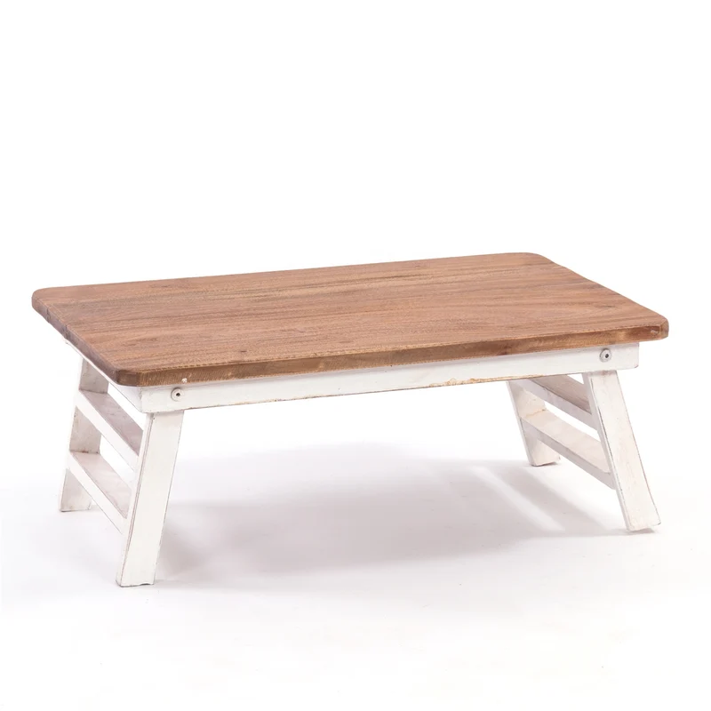 TABLETTTISCH "FOLD" | Mahagoni, 60x40 cm | Frühstückstablett | Farbe: 06 weiß-landhaus