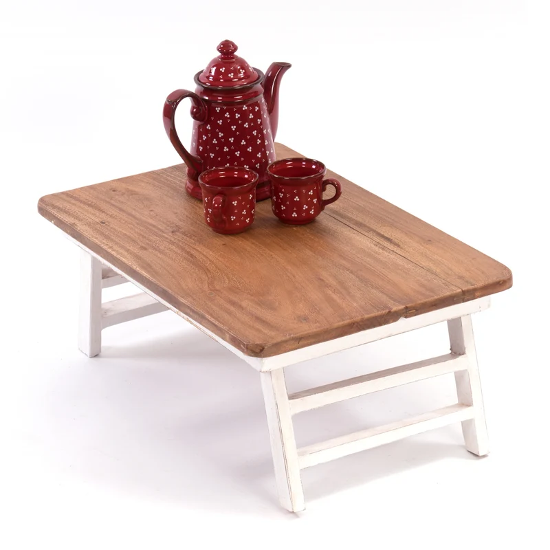 TABLETTTISCH "FOLD" | Mahagoni, 60x40 cm | Frühstückstablett | Farbe: 06 weiß-landhaus