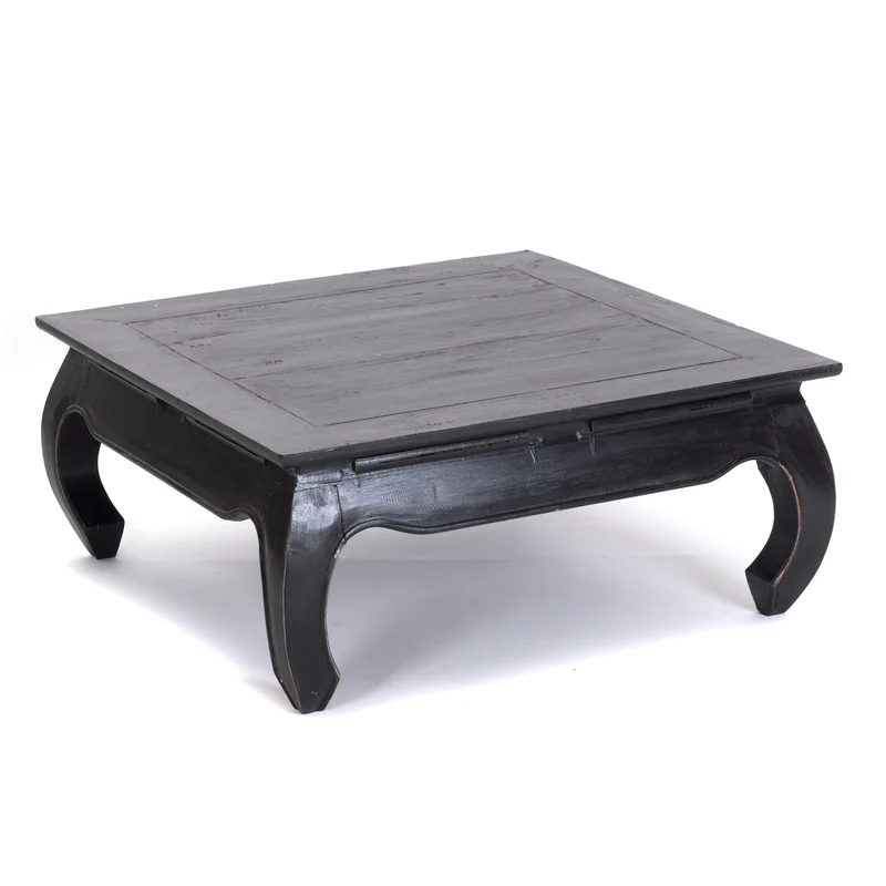 OPIUMTISCH "EAST 80" | 80x80x36 cm, Mahagoni | Beistelltisch | Farbe: 09 voodoo - schwarz