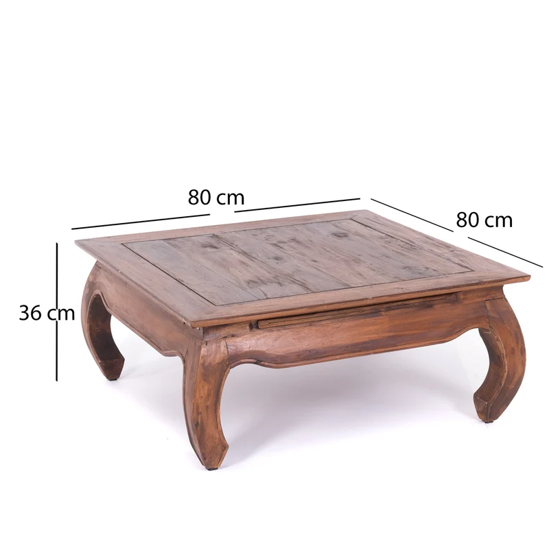OPIUMTISCH "EAST 80" | 80x80x36 cm, Mahagoni | Beistelltisch | Farbe: 02 hellbraun
